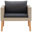 vidaXL 5 Piece Patio Lounge Set with Cushions Poly Rattan Beige