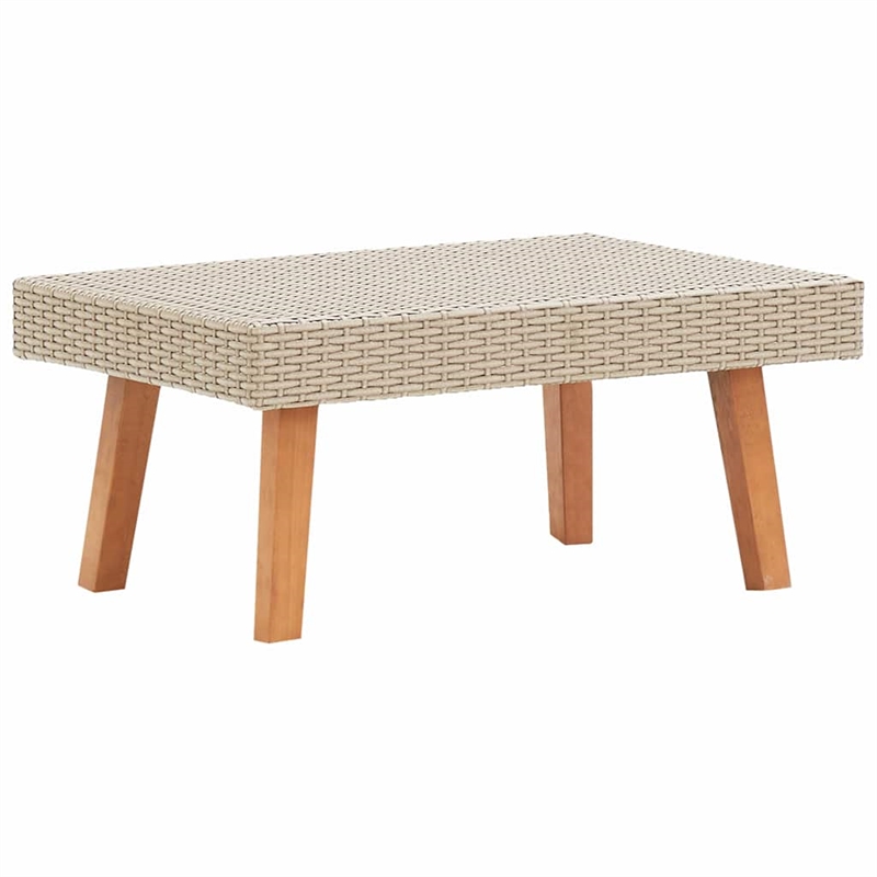 vidaXL 5 Piece Patio Lounge Set with Cushions Poly Rattan Beige