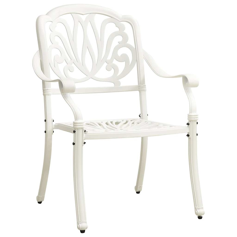 vidaXL 3 Piece Bistro Set Cast Aluminum White