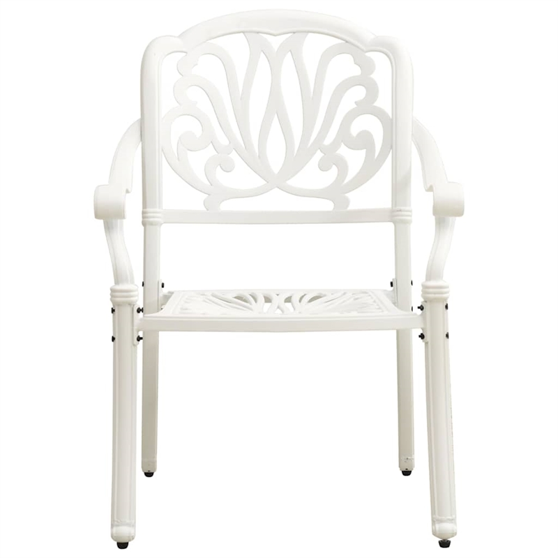 vidaXL 3 Piece Bistro Set Cast Aluminum White