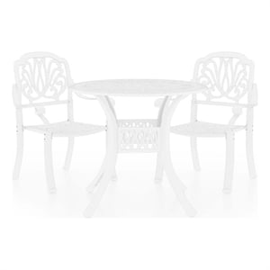 vidaXL 3 Piece Bistro Set Cast Aluminum White