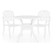 vidaXL 3 Piece Bistro Set Cast Aluminum White