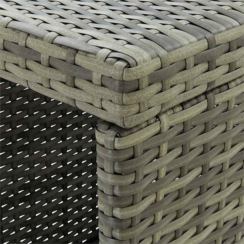 vidaXL 5 Piece Patio Bar Set with Cushions Poly Rattan Gray