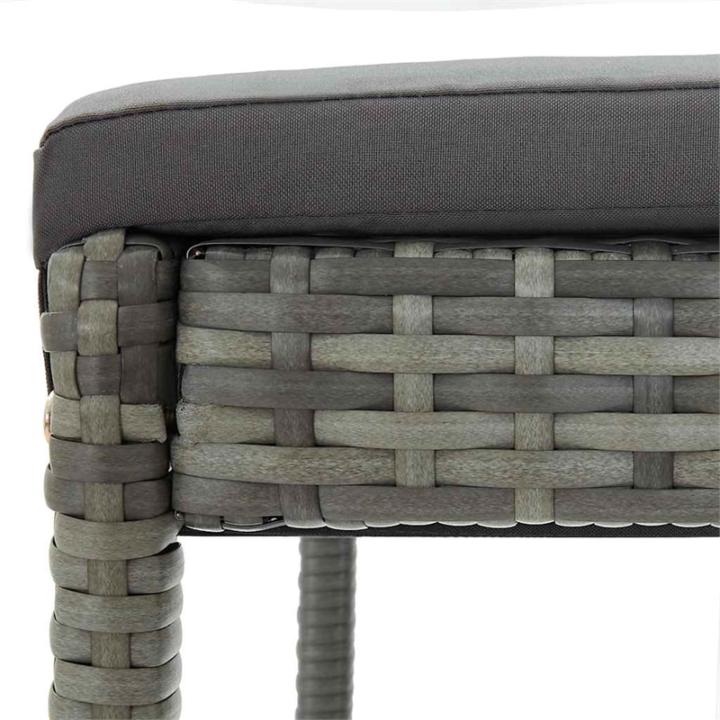 vidaXL 5 Piece Patio Bar Set with Cushions Poly Rattan Gray