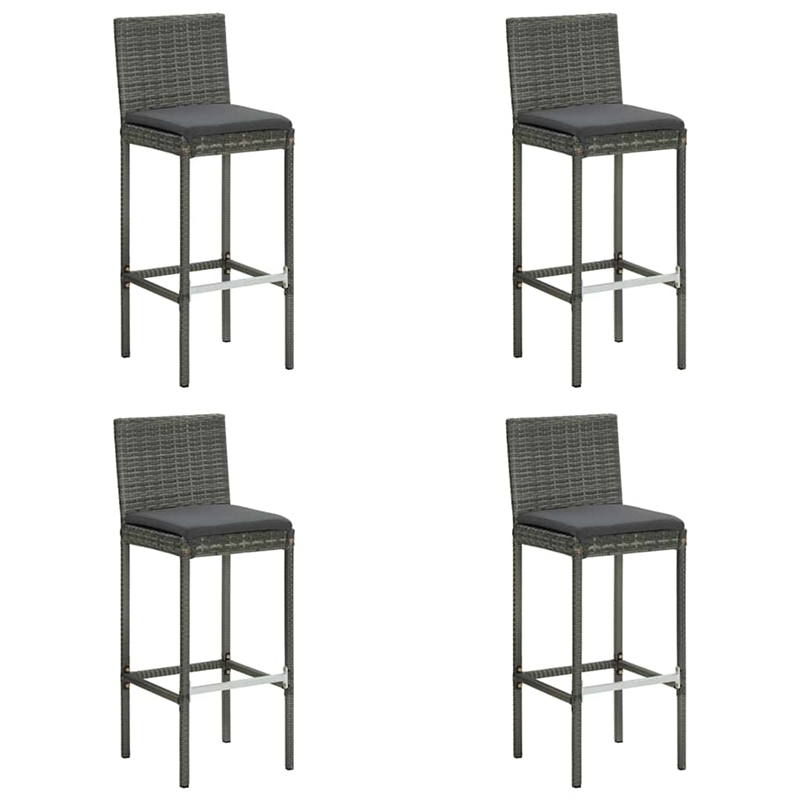 vidaXL 5 Piece Patio Bar Set with Cushions Gray