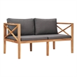vidaXL Patio Bench with Gray Cushions Solid Wood Teak