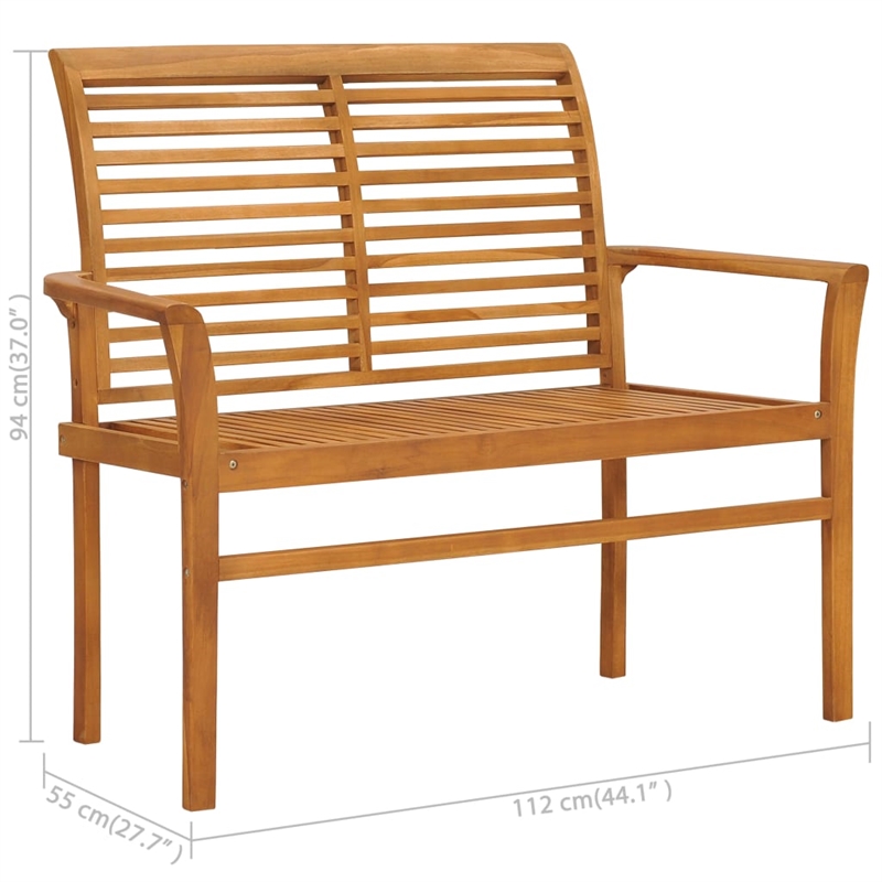 vidaXL Patio Bench with Green Cushion 44.1