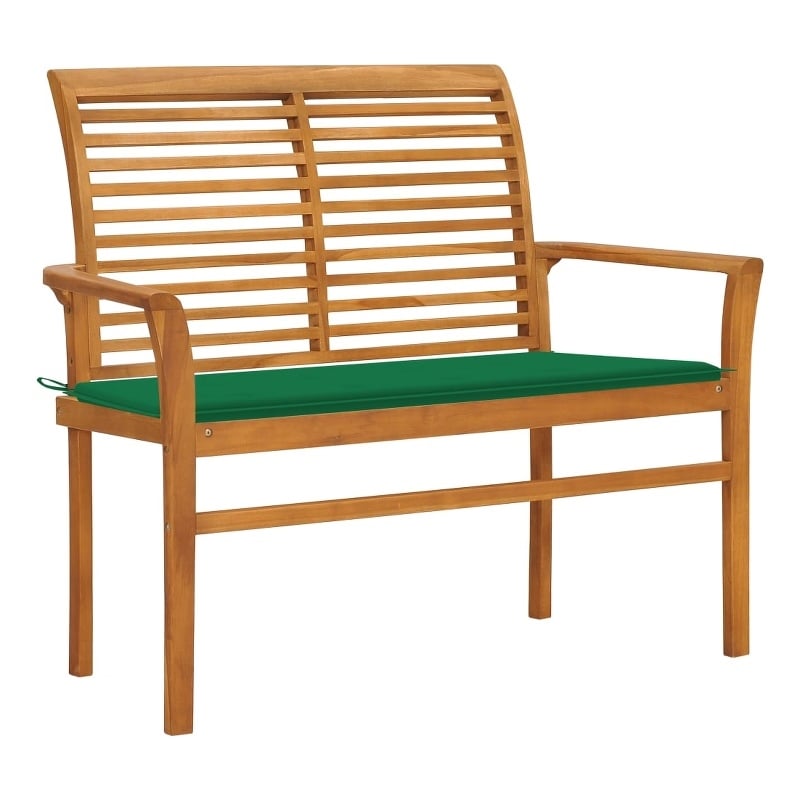 vidaXL Patio Bench with Green Cushion 44.1