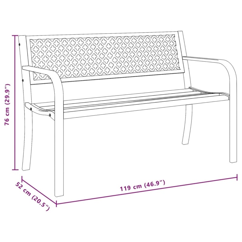 vidaXL Patio Bench 46.9