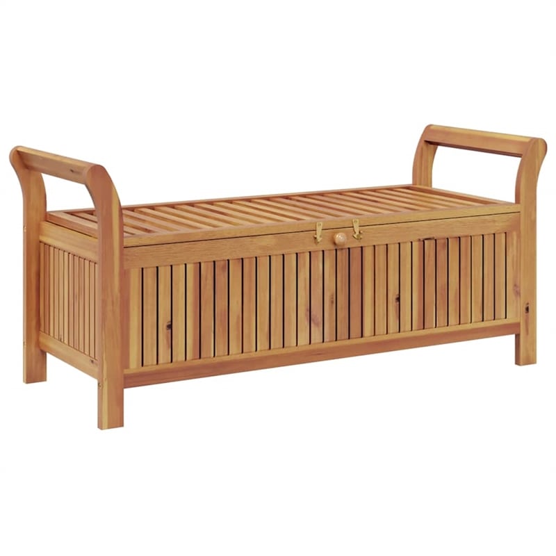 vidaXL Patio Storage Bench with Cushion 49.6