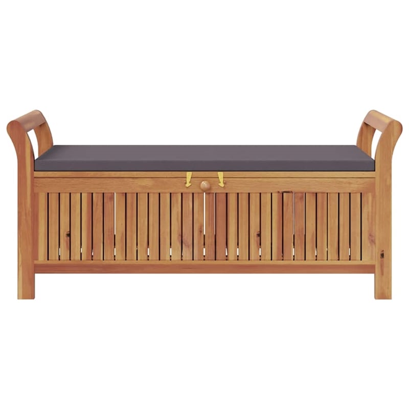 vidaXL Patio Storage Bench with Cushion 49.6