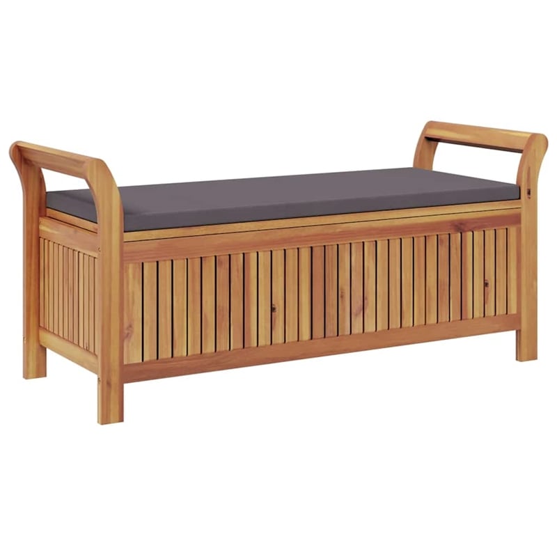 vidaXL Patio Storage Bench with Cushion 49.6