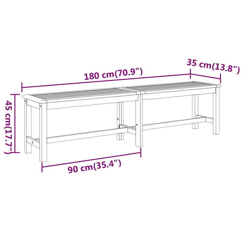 vidaXL Patio Bench 70.9