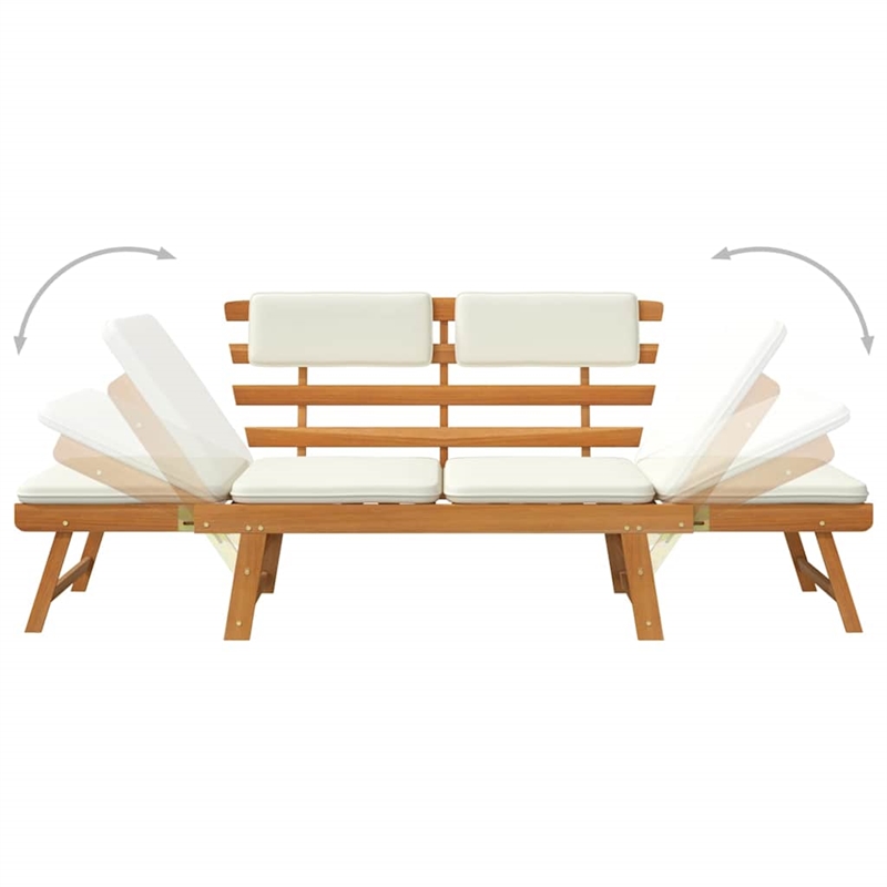 vidaXL Patio Bench with Cushions 2-in-1 74.8
