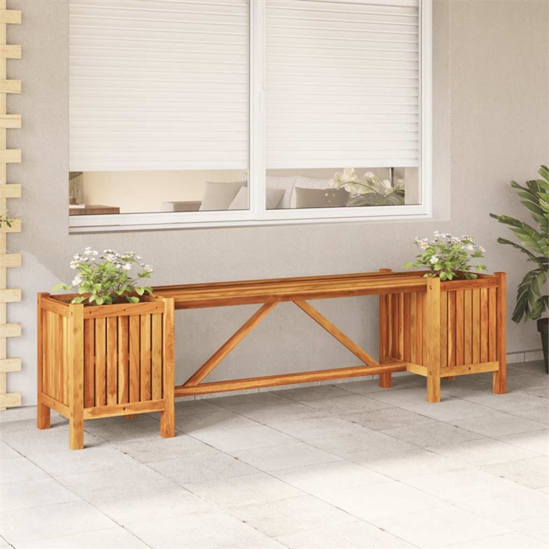 vidaXL Patio Bench with 2 Planters 59.1