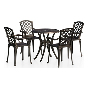 vidaXL 5 Piece Bistro Set Cast Aluminum Bronze