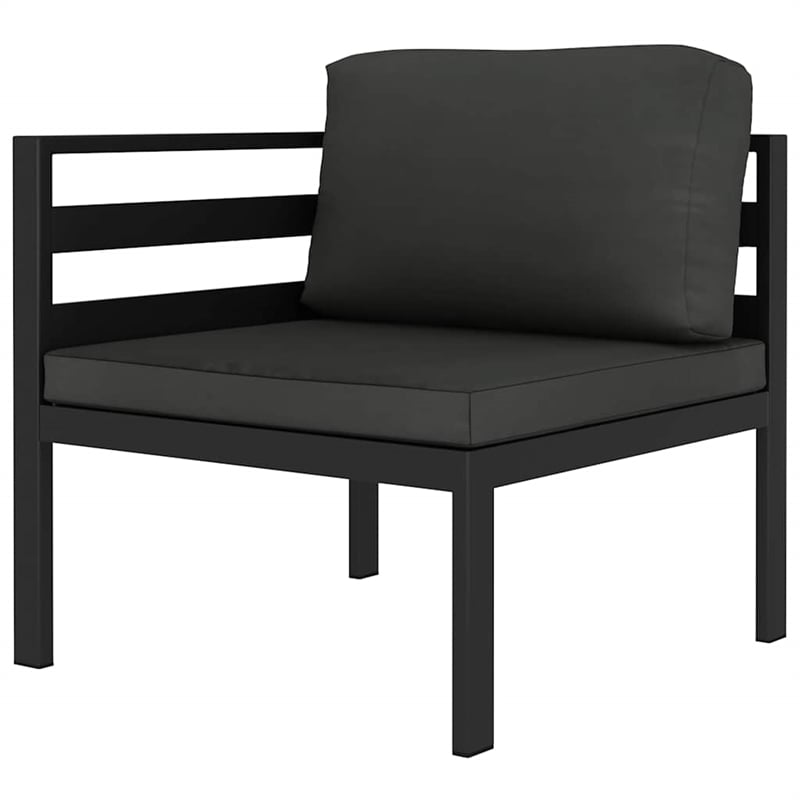 vidaXL 3 Piece Patio Lounge Set with Cushions Aluminum Anthracite