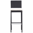 vidaXL 9 Piece Patio Bar Set Poly Rattan and Acacia Wood Black
