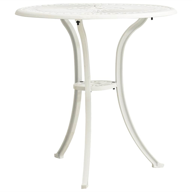 vidaXL 3 Piece Bistro Set Cast Aluminum White