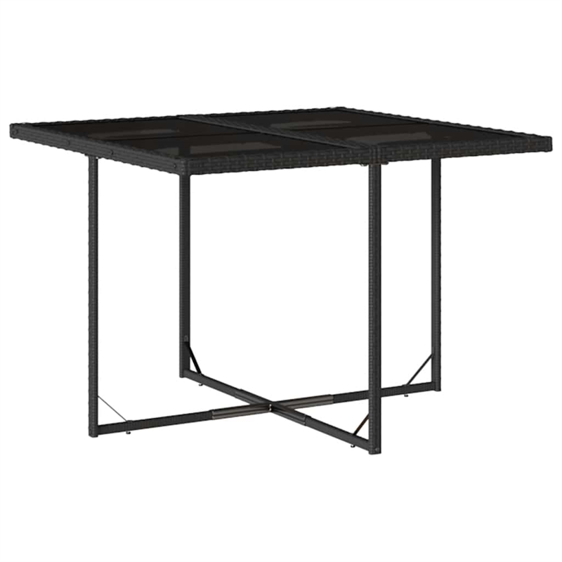 vidaXL Garden Dining Set Black Rattan 28.7