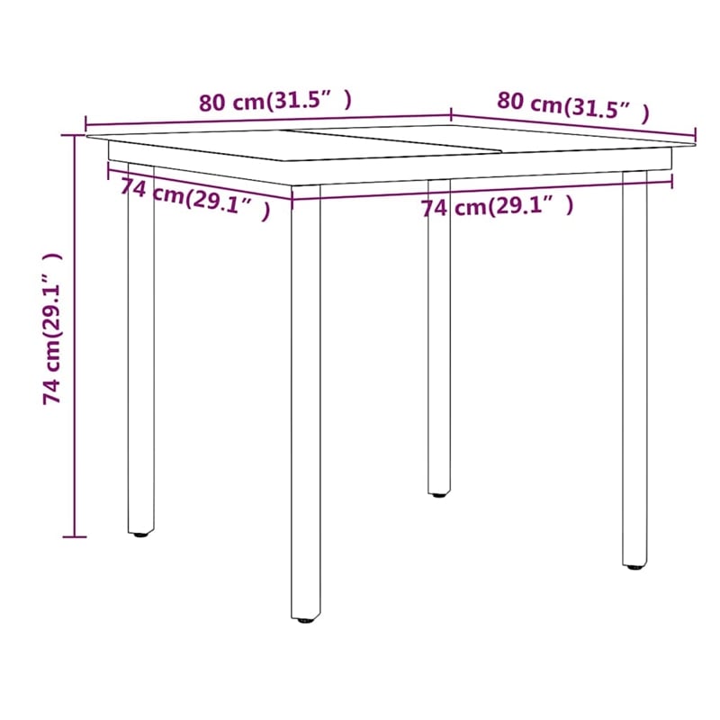 vidaXL 5 Piece Patio Dining Set with Cushions Brown