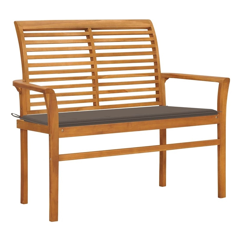 vidaXL Patio Bench with Taupe Cushion 44.1