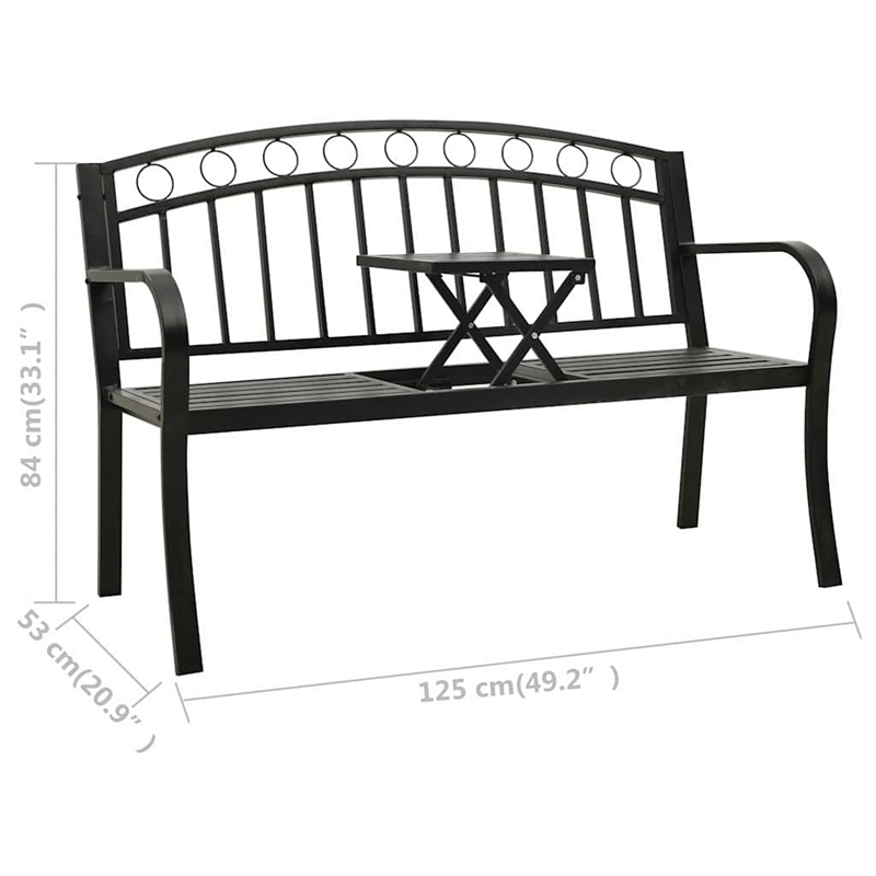 vidaXL Patio Bench with a Table 49.2