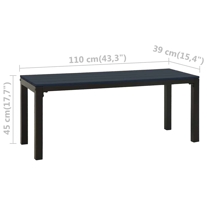 vidaXL Patio Bench 43.3