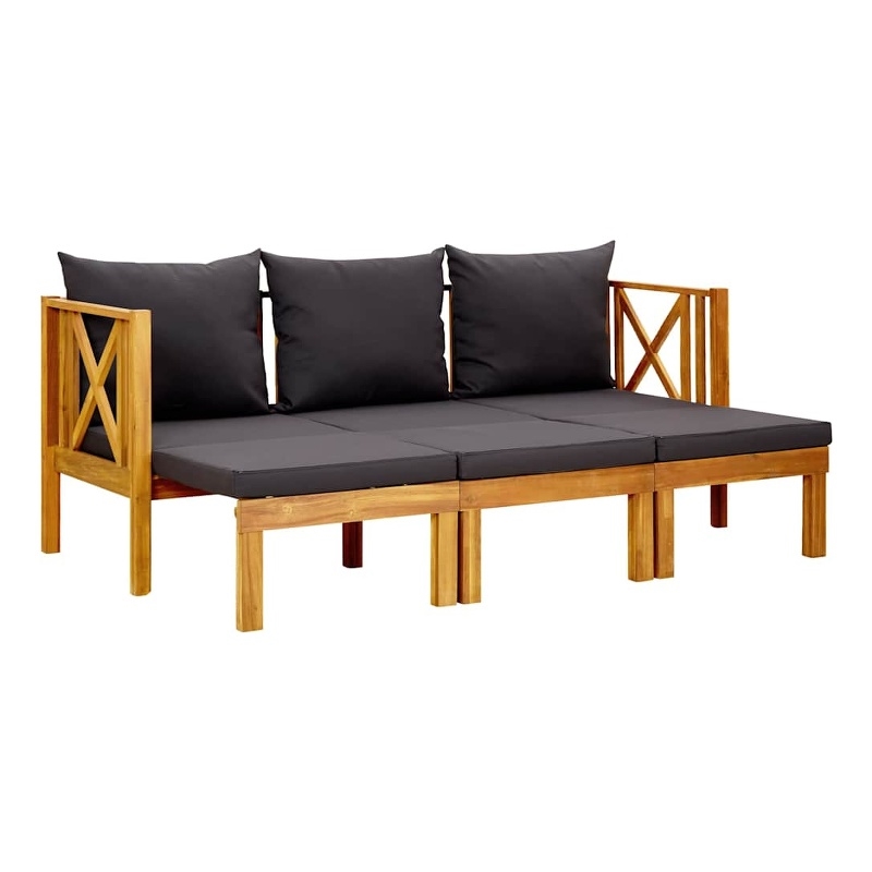 vidaXL 3-Seater Patio Bench with Cushions 70.5