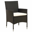 vidaXL Patio Chairs with Cushions 2 pcs Poly Rattan Black