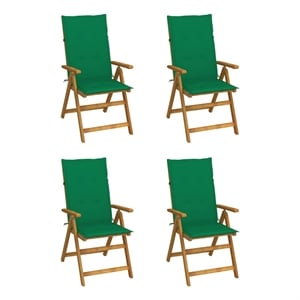 vidaXL Patio Reclining Chairs 4 pcs with Cushions Solid Acacia Wood