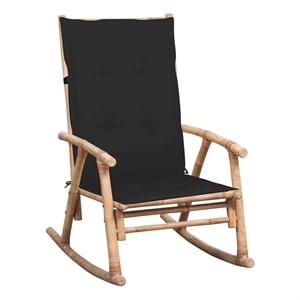 vidaXL Rocking Chair with cushion Bamboo