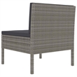 vidaXL Patio Chairs 3 pcs with Cushions Poly Rattan Gray