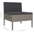 vidaXL Patio Chairs 3 pcs with Cushions Poly Rattan Gray