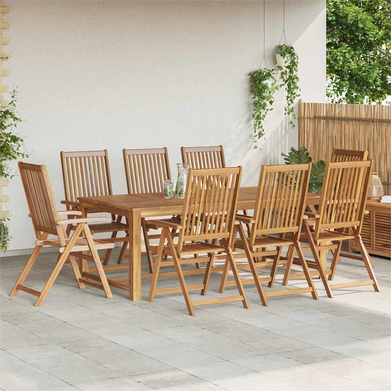 vidaXL Folding Patio Chairs 8 pcs Solid Acacia Wood