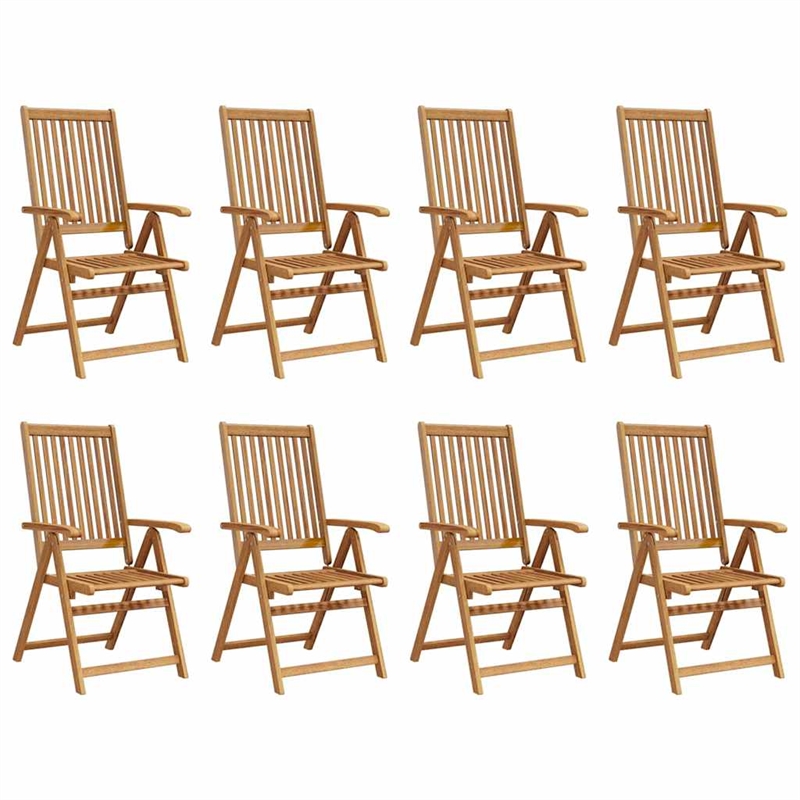 vidaXL Folding Patio Chairs 8 pcs Solid Acacia Wood