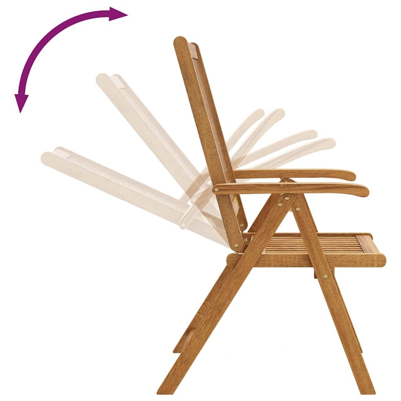 vidaXL Folding Patio Chairs 8 pcs Solid Acacia Wood