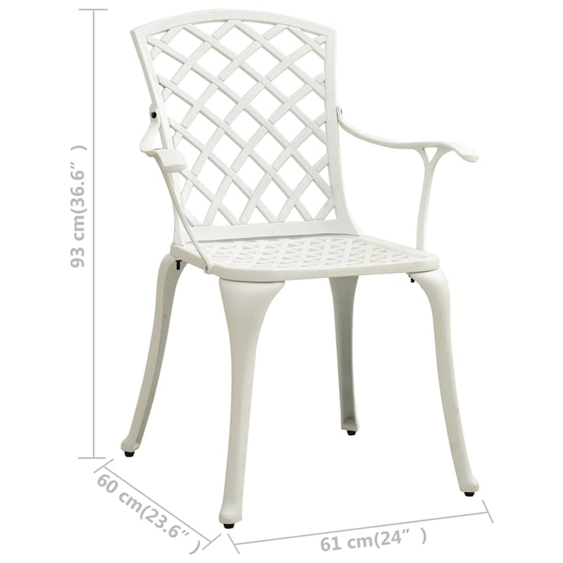 vidaXL Patio Chairs 4 pcs Cast Aluminum White