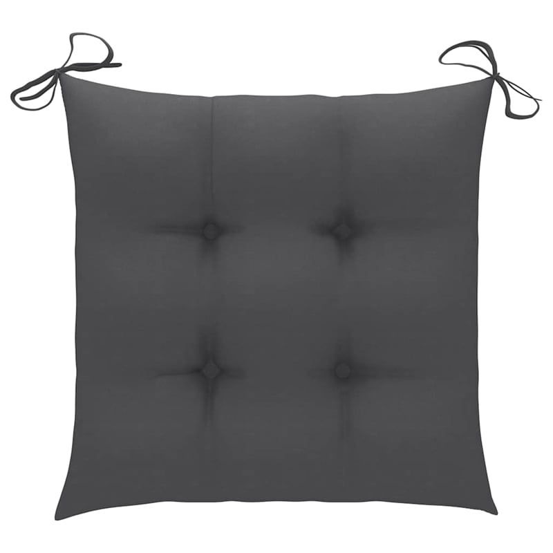 vidaXL Folding Patio Chairs 2 pcs with Cushions Bamboo