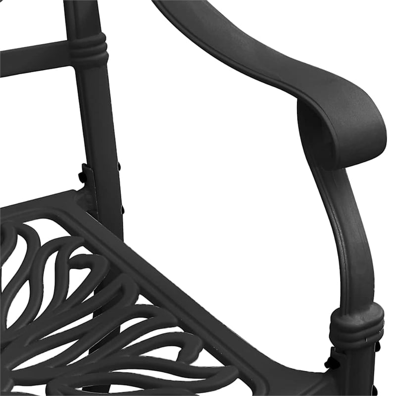 vidaXL Patio Chairs 2 pcs Cast Aluminum Black