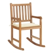 vidaXL Rocking Chair with Cream Cushion Solid Teak Wood