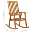 vidaXL Rocking Chair with Cushions Solid Acacia Wood
