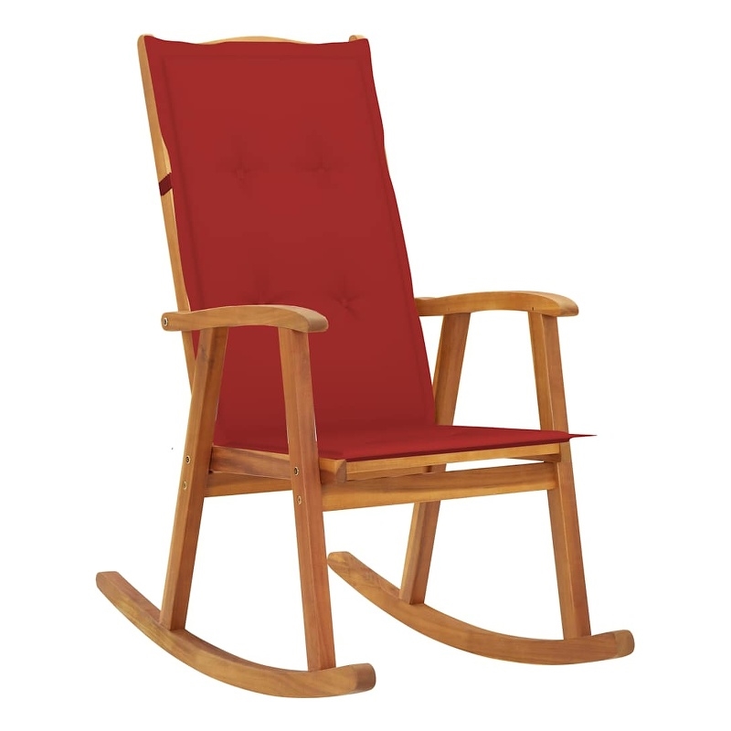 vidaXL Rocking Chair with Cushions Solid Acacia Wood