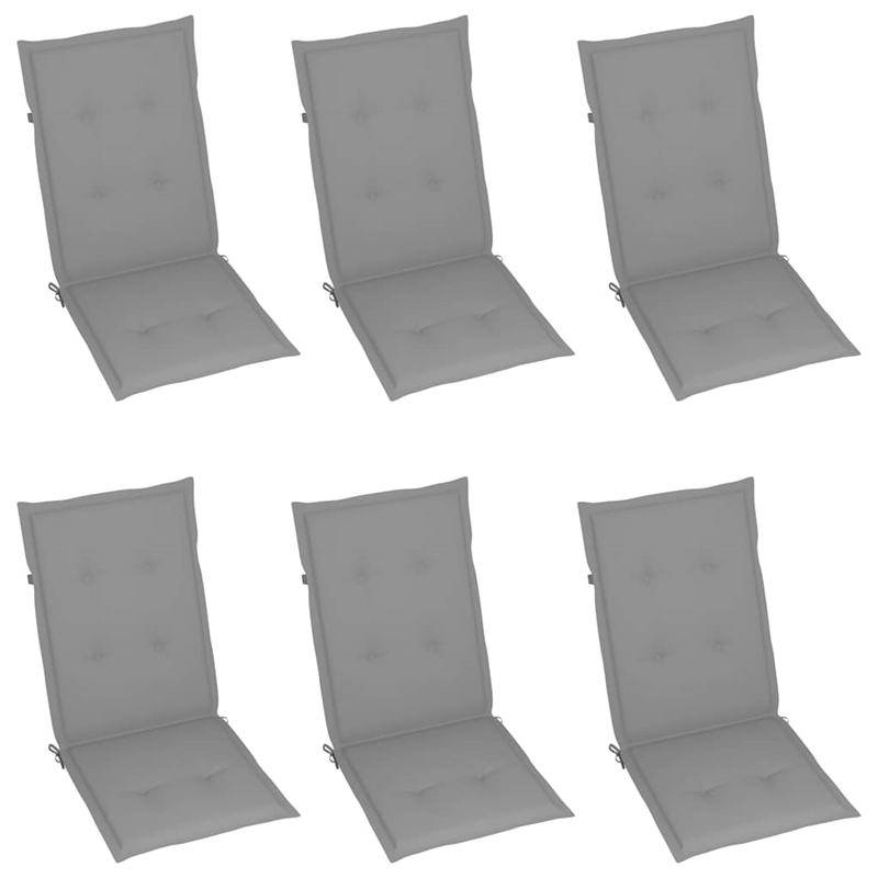 vidaXL Patio Reclining Chairs 6 pcs with Cushions Solid Acacia Wood