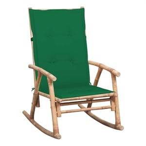 vidaXL Rocking Chair with cushion Bamboo