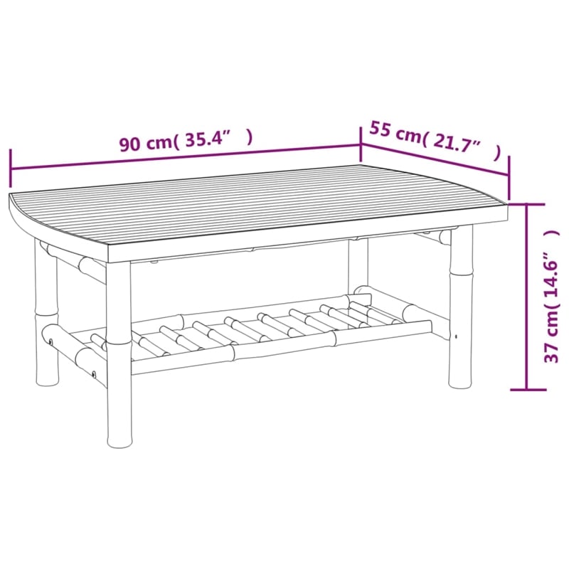 vidaXL Patio Coffee Table 35.4
