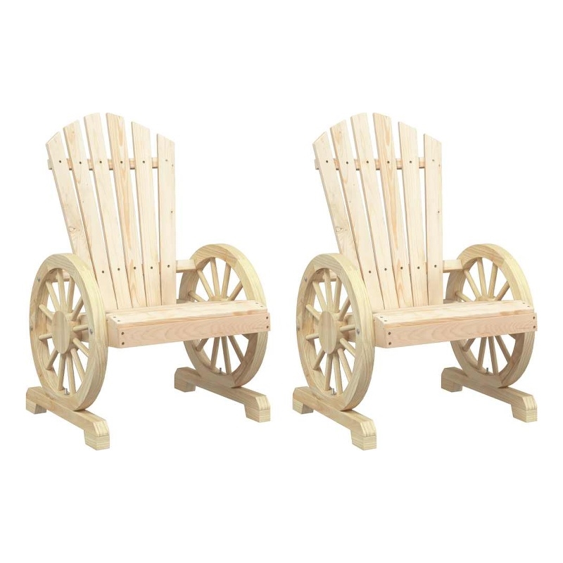 vidaXL Patio Adirondack Chairs 2 pcs Solid Wood Fir
