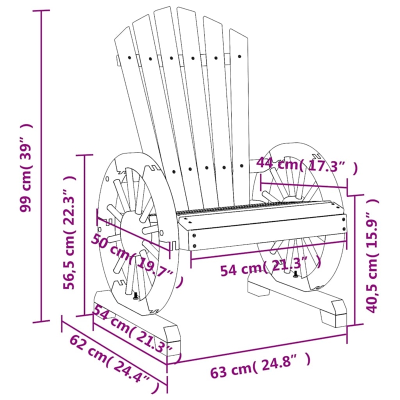 vidaXL Patio Adirondack Chairs 2 pcs Solid Wood Fir