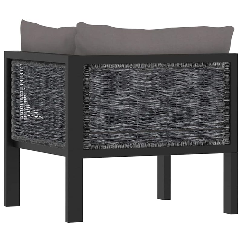vidaXL Sectional Corner Sofa with Left Armrest Poly Rattan Anthracite