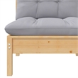 vidaXL Patio Middle Sofa with Gray Cushions Solid Pinewood